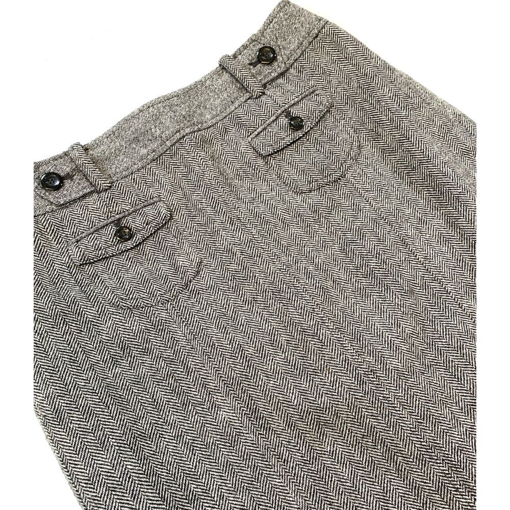 Ann Taylor Mini Skirt Womens 8 Wool Tweed Herringbone Blend Lined Button Pockets - Picture 2 of 7